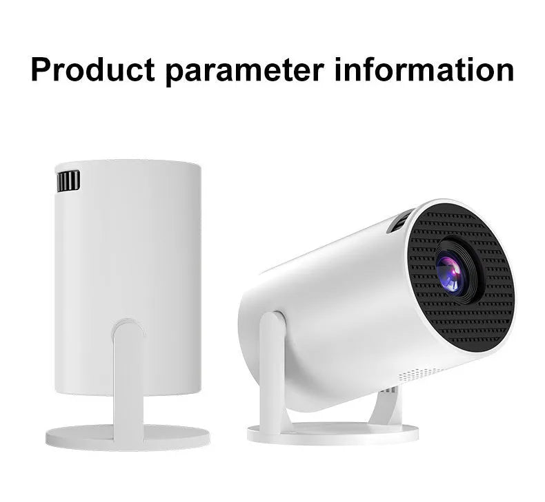 White mini wireless portable projector with HD 1080p resolution for home use