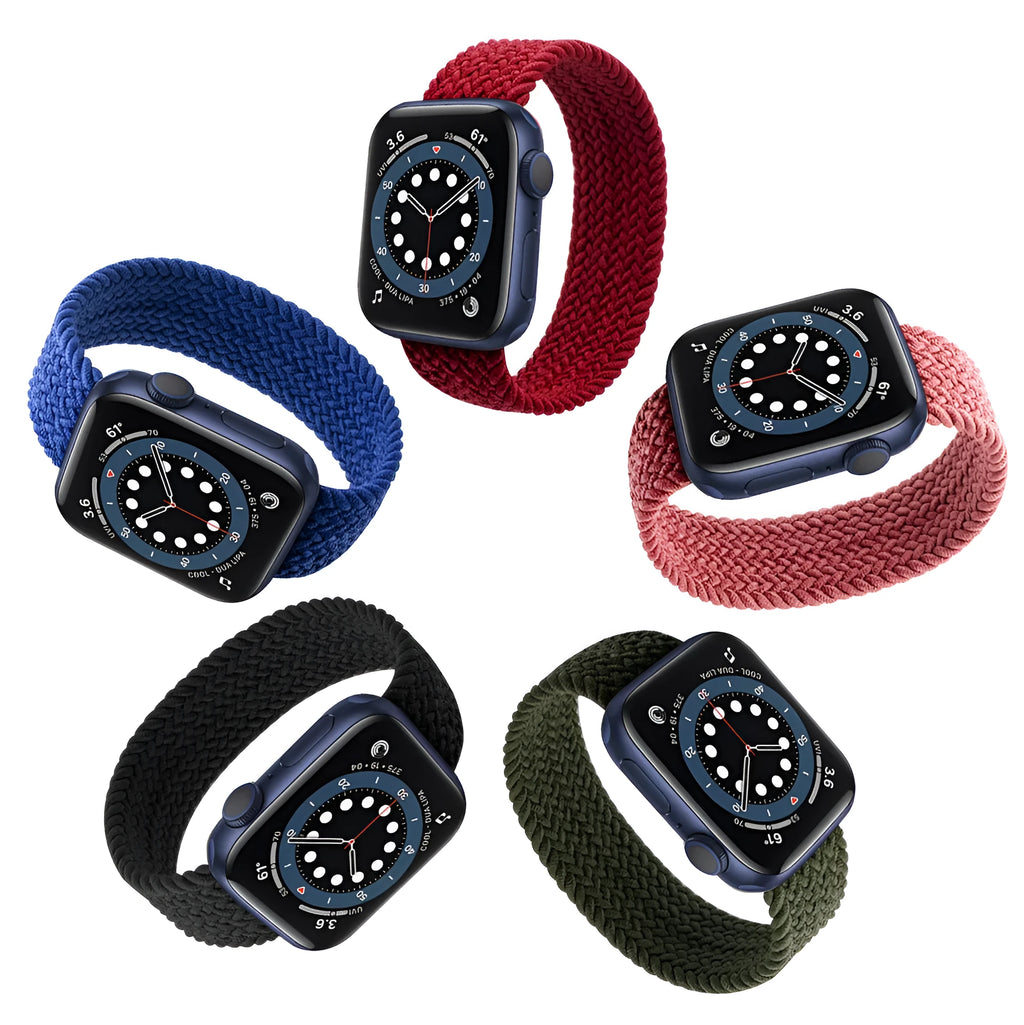 Apple Watch compatible elastic strap in multiple colours with recycled yarn and silicone silk construction