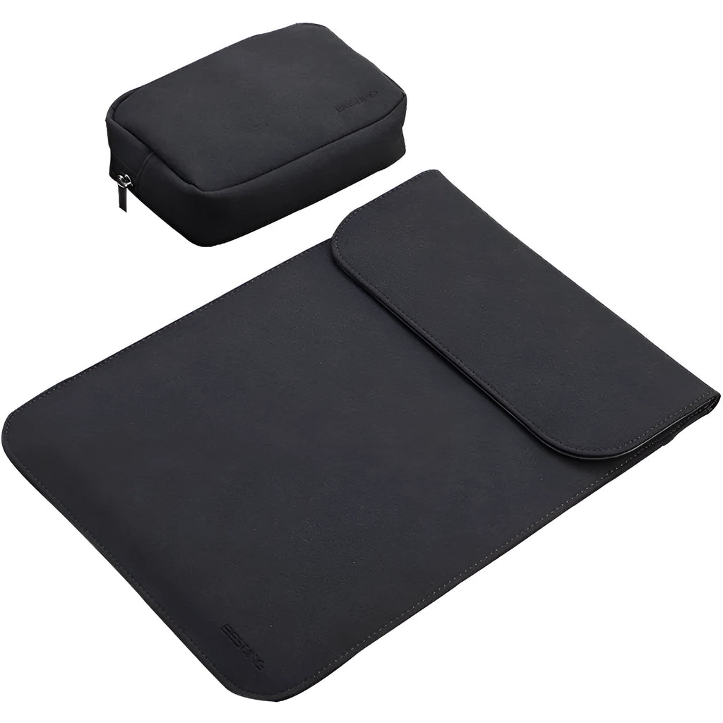 Padded polyester notebook case for laptop in 230mm-390mm length zip closure dark gray