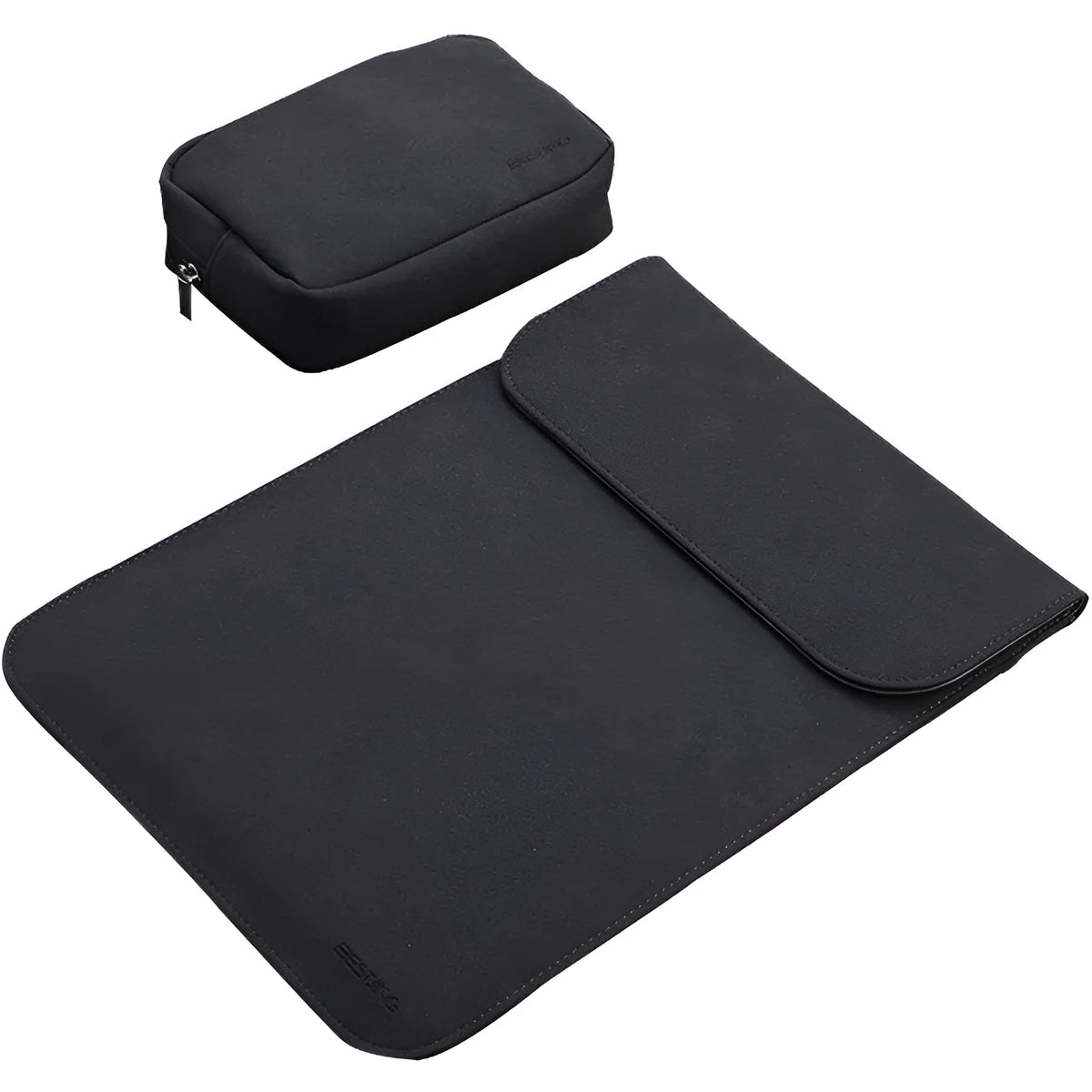 Padded polyester notebook case for laptop in 230mm-390mm length zip closure dark gray