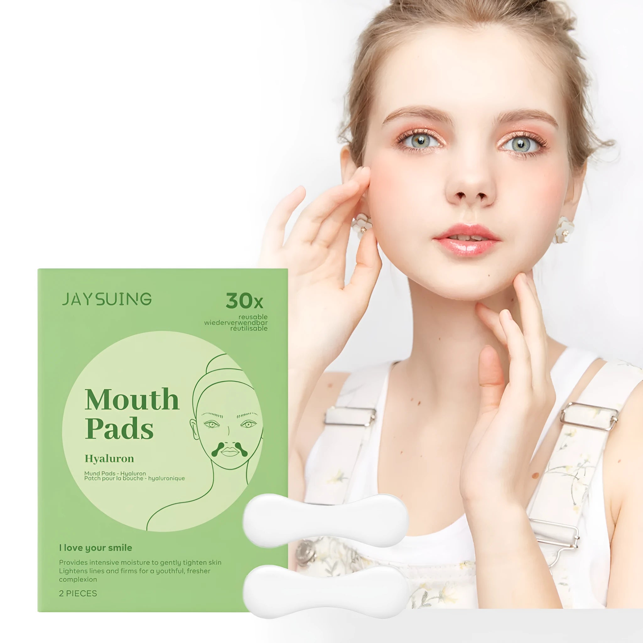 Two facial patches for skin firming with collagen and hyaluronic acid hydrogel formula