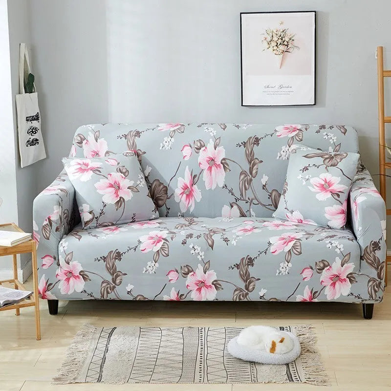 Elastic all-inclusive polyester sofa cover with striped pattern, modern simple style, 15 colours, 1-4 seat models.