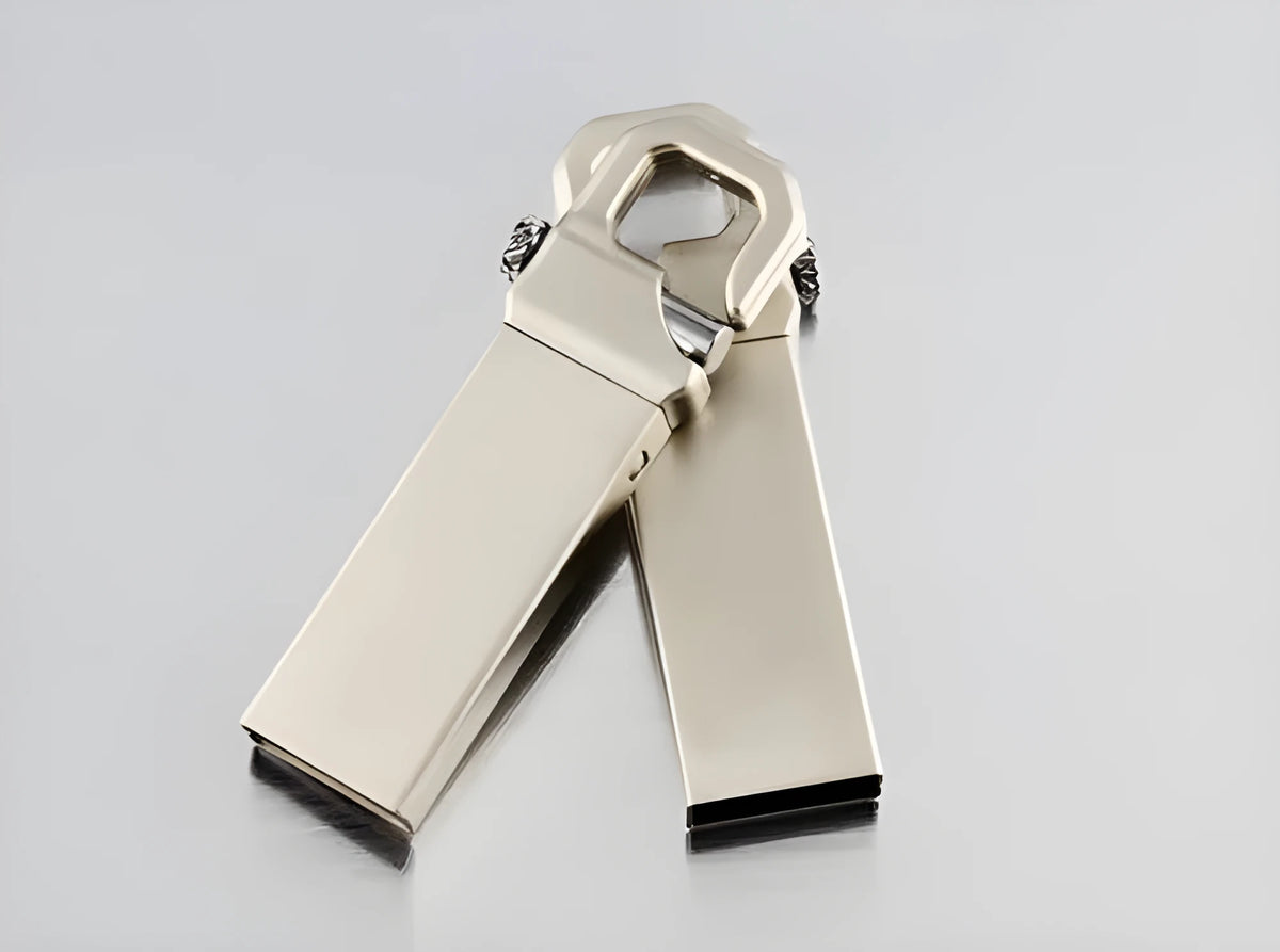 Metal USB flash drive with custom logo option, 48.6mm long, in capacities from 4GB to 64GB