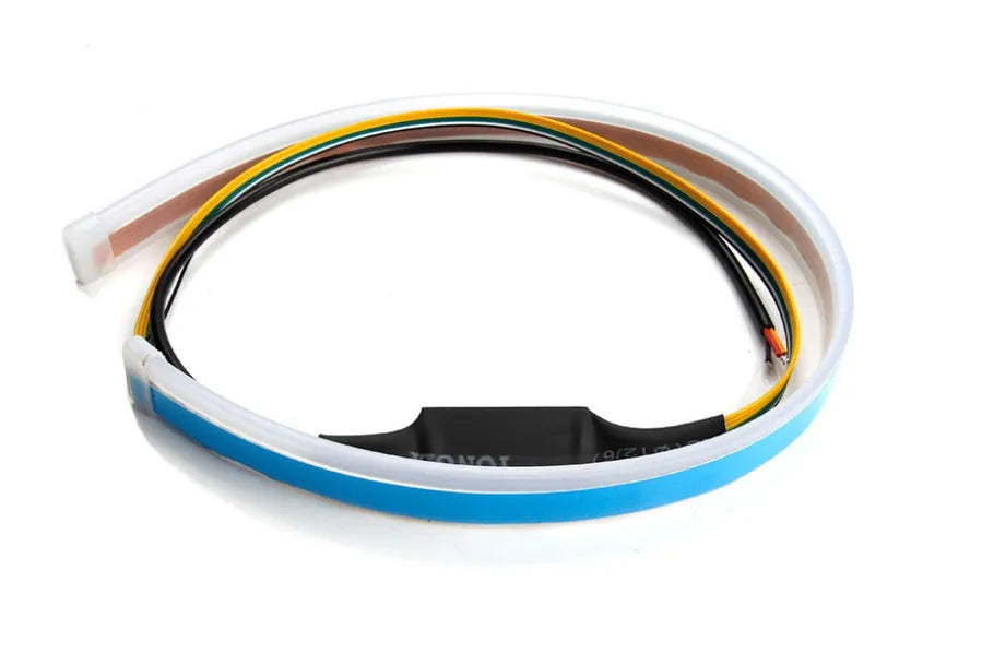 60cm ultra-thin two-colour LED daytime running light strip with light guide for car bumper installation