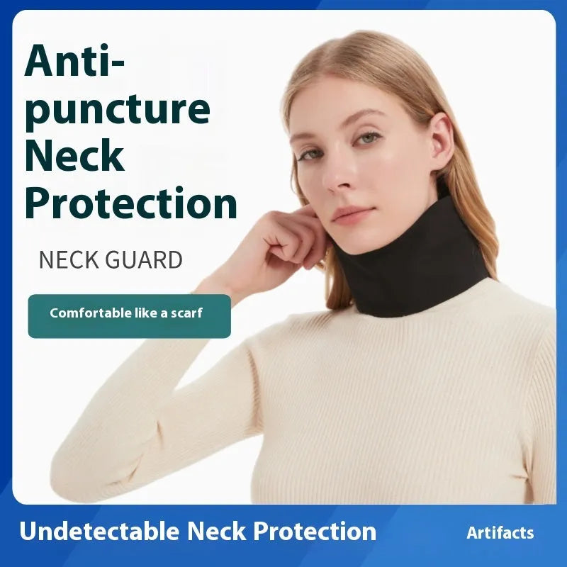 Anti-knife cutting safety neck protection scarf in Black, free size, 150g self-defence accessory