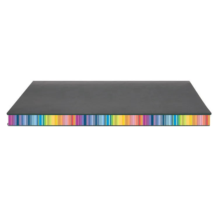 Rainbow side A5 PU leather notebook with lock line binding and 100g Daolin paper