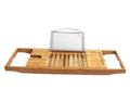 Bamboo bathtub storage frame for bathroom countertop organisation