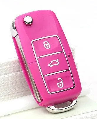 Volkswagen B5 ABS folding key shell in black with key blank and 70x35x16mm dimensions