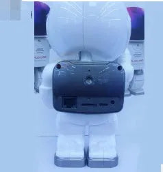 Astronaut robot camera in black with night vision lens and WiFi antenna