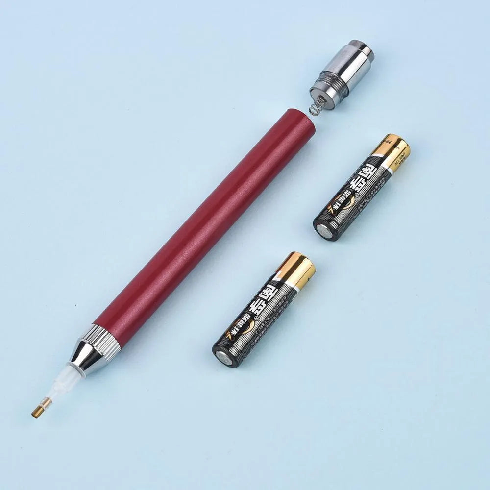 Luminous diamond painting drill pen in aluminum alloy with single-head point tool