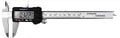 Silver stainless steel digital vernier caliper 0-150mm with large LCD, IP54 waterproof and oil proof body