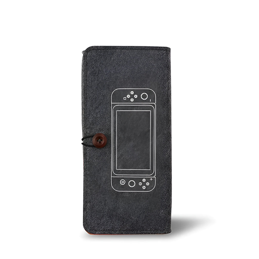 Felt pouch bag for Nintendo Switch with game card slots and double-layer storage