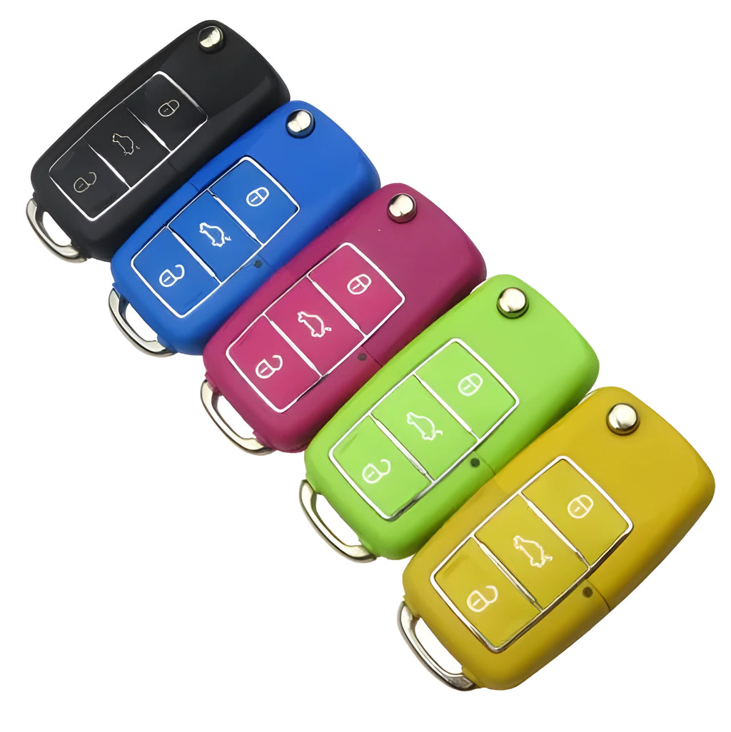 Volkswagen B5 ABS folding key shell in black with key blank and 70x35x16mm dimensions
