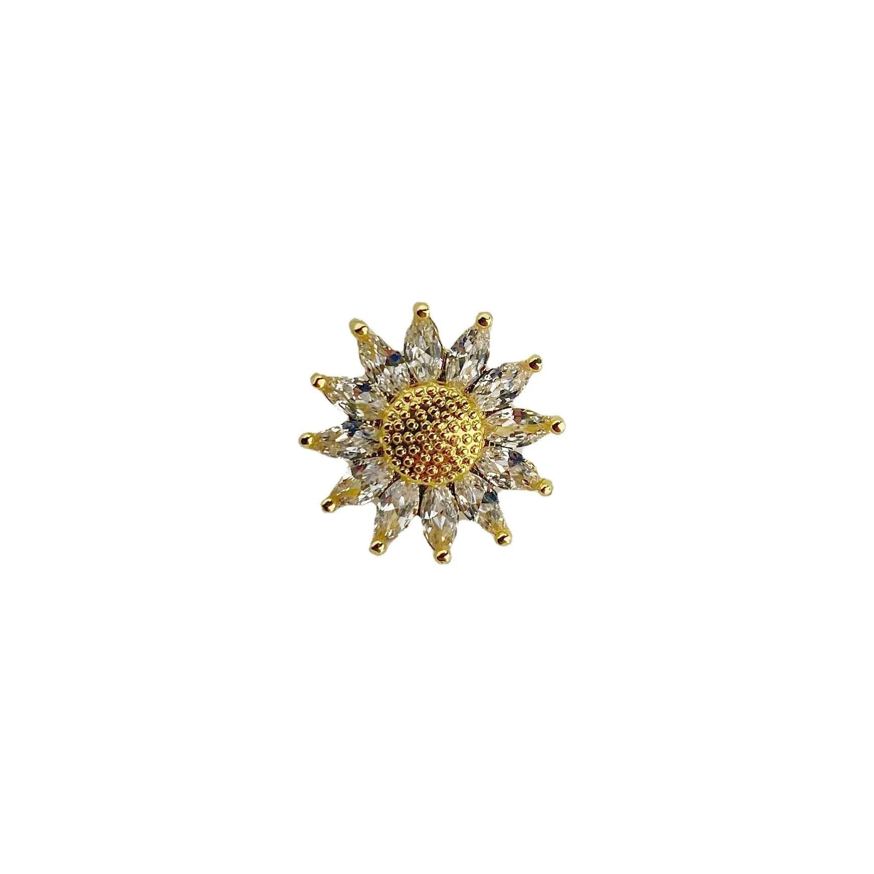 Japanese geometric copper brooch with electroplated finish in women's accessory colours