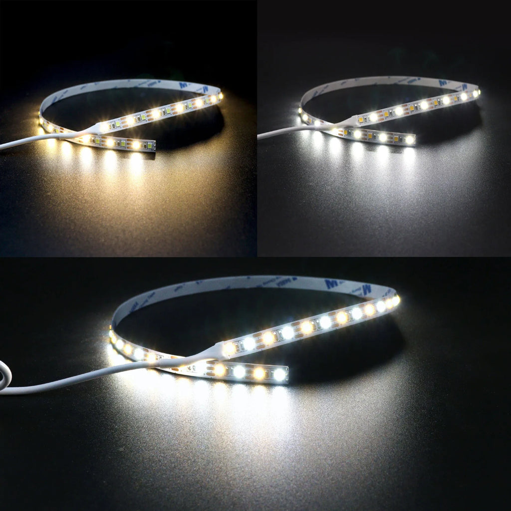 USB two-color dimmable LED light strip with 120 beads and button control, 5V input, 20cm length option