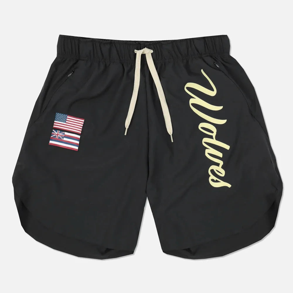 Men's casual running shorts in breathable wicking polyester blend, shorts length, available in four colours and sizes M to 3XL