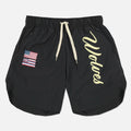 Men's casual running shorts in breathable wicking polyester blend, shorts length, available in four colours and sizes M to 3XL