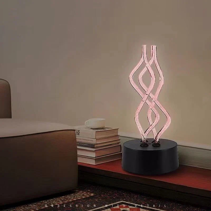 Acrylic table lamp with dancing light display and color-changing modes, perfect for home, office, and party decor