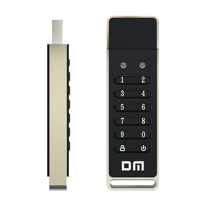 Metal 64GB USB 3.0 flash drive with fingerprint encryption and digital button security