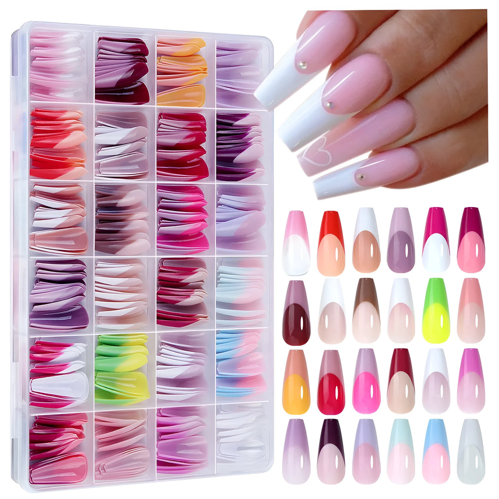 French nail stickers 288-piece set with removable armour style designs in sweet and hot girl patterns