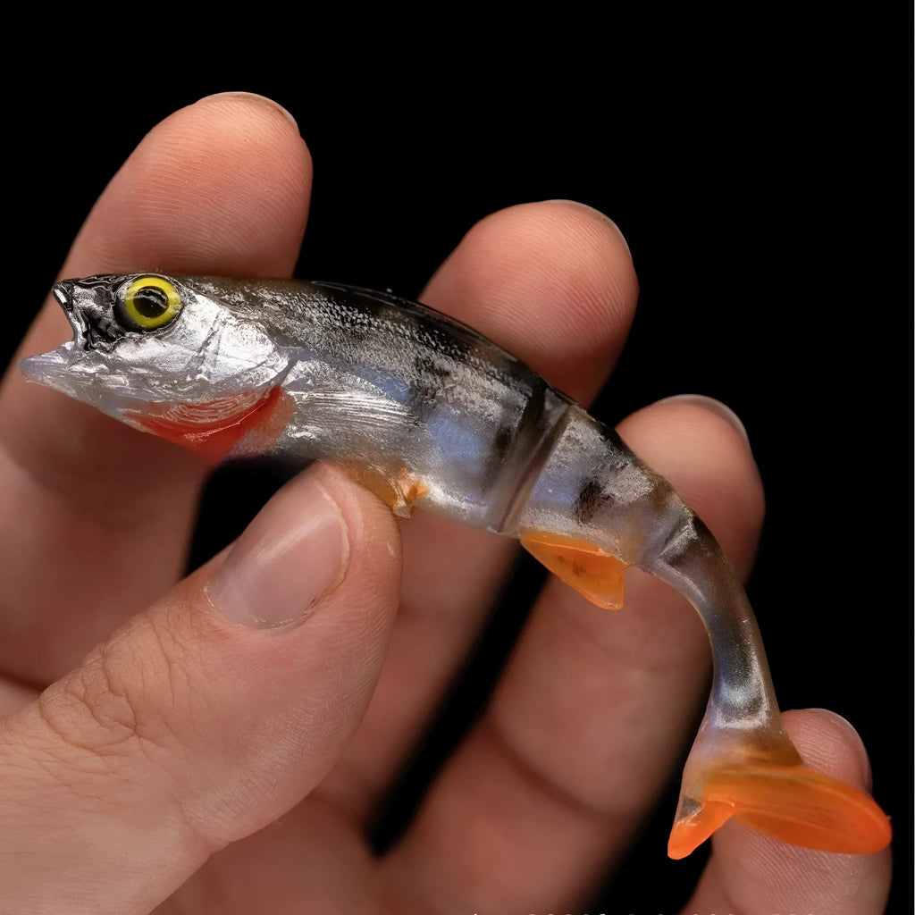 Fish T Tail Catfish Scissors soft plastic fishing lure with detailed fish pattern colouration.