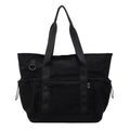 Women's lightweight Oxford cloth travel bag for yoga and fitness in grey colour with letter pattern.