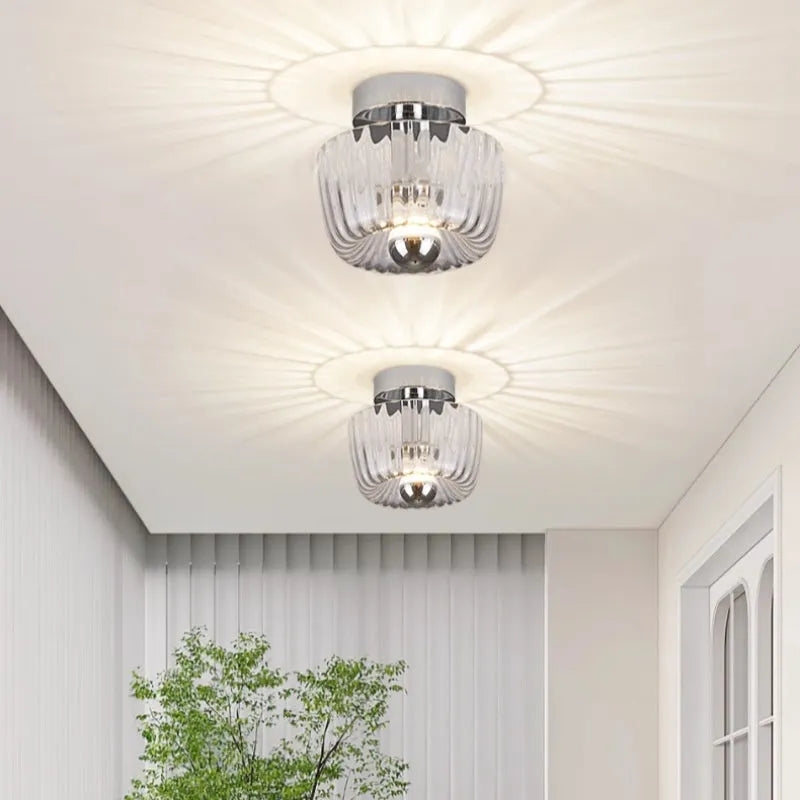 French ceiling light in transparent gold finish for bedroom or balcony 220V