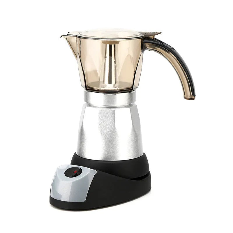 Octagonal aluminium electric moka pot coffee maker in choice of five colours