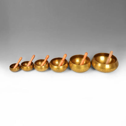 Handcrafted Tibetan singing bowl with a rich, harmonious tone for meditation, relaxation, and wellness