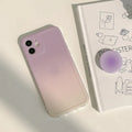 Yellow purple gradient silicone iPhone case with retractable X bracket for iPhone 7 to 14 models