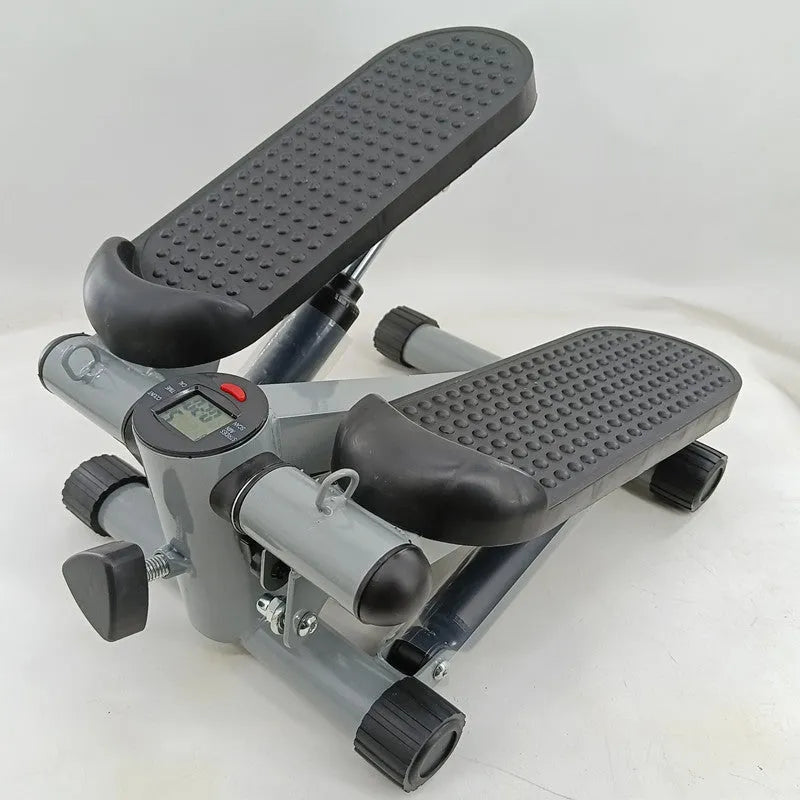 Silver grey household mini treadmill with hydraulic resistance for waist slimming fitness