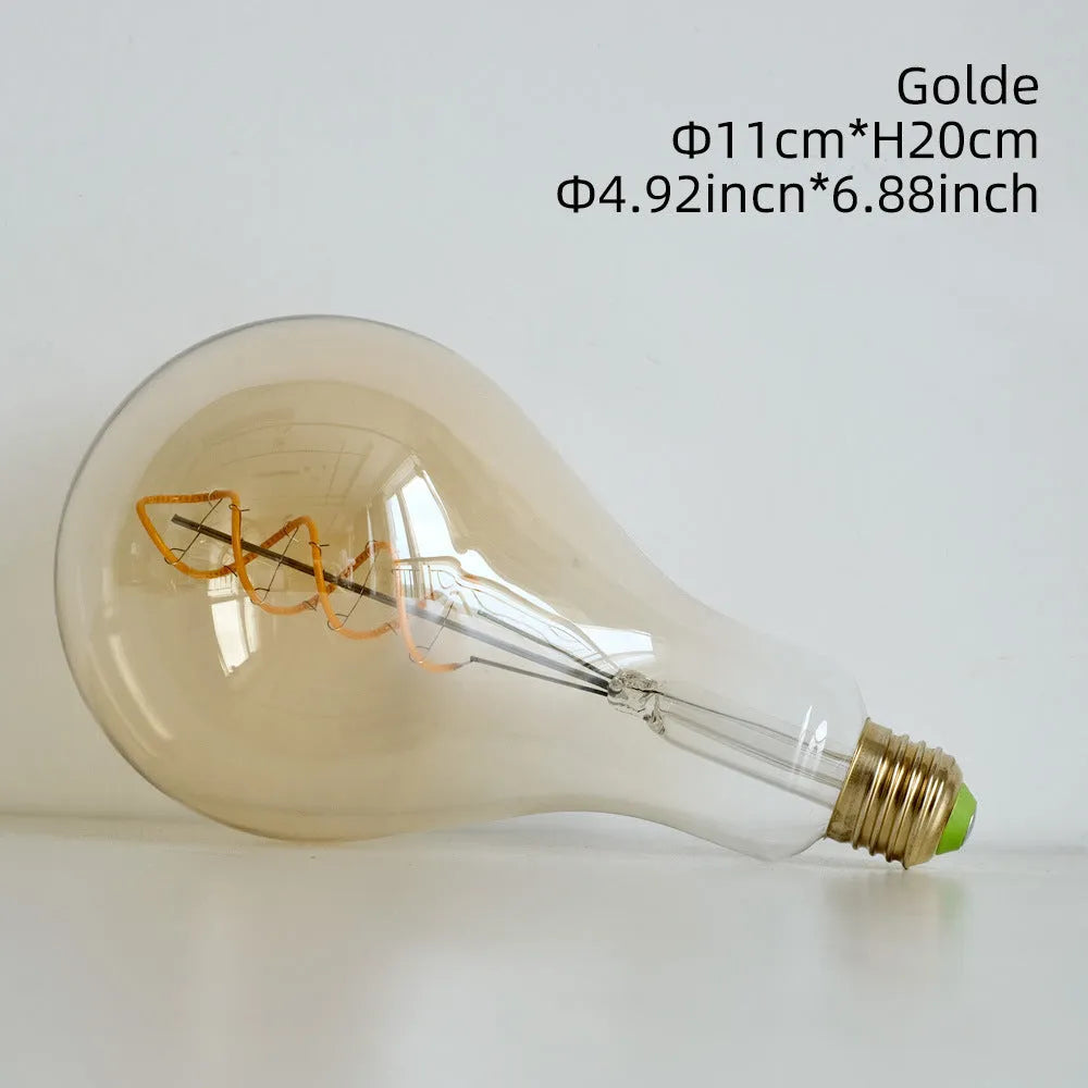 Double helix golden LED soft light strip with A110 power supply measuring 110mm by 200mm