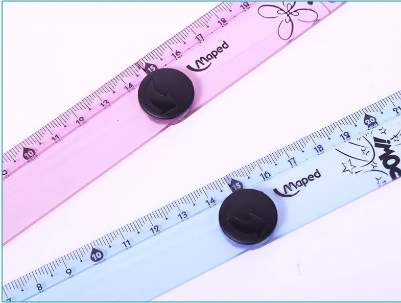 30cm folding ruler with widened rotary design in blue colour option