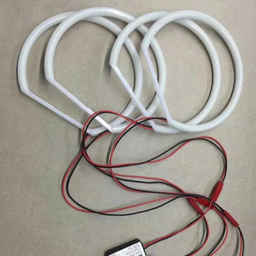 COB cotton light angel eye aperture ring 12V car modification semicircle headlight accent 131mm