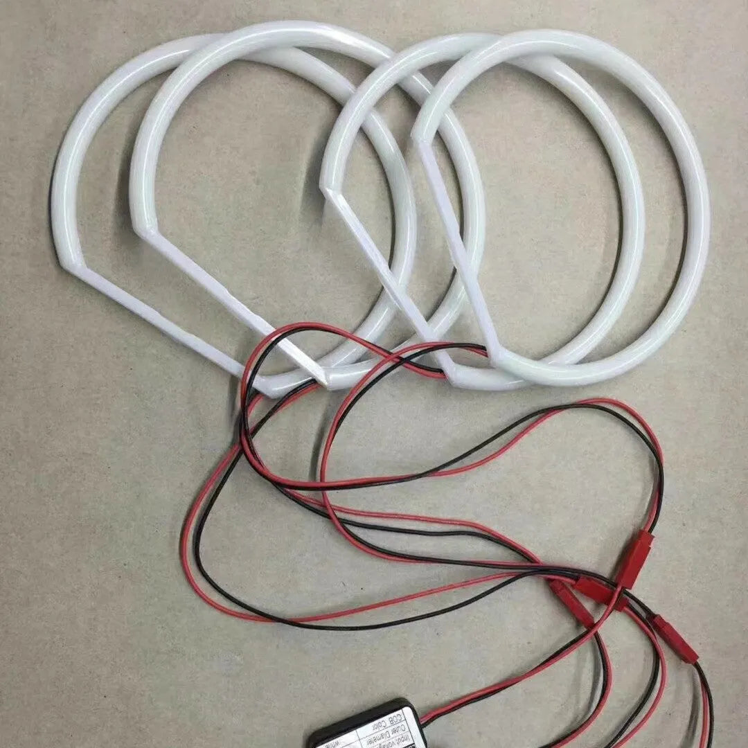 COB cotton light angel eye aperture ring 12V car modification semicircle headlight accent 131mm