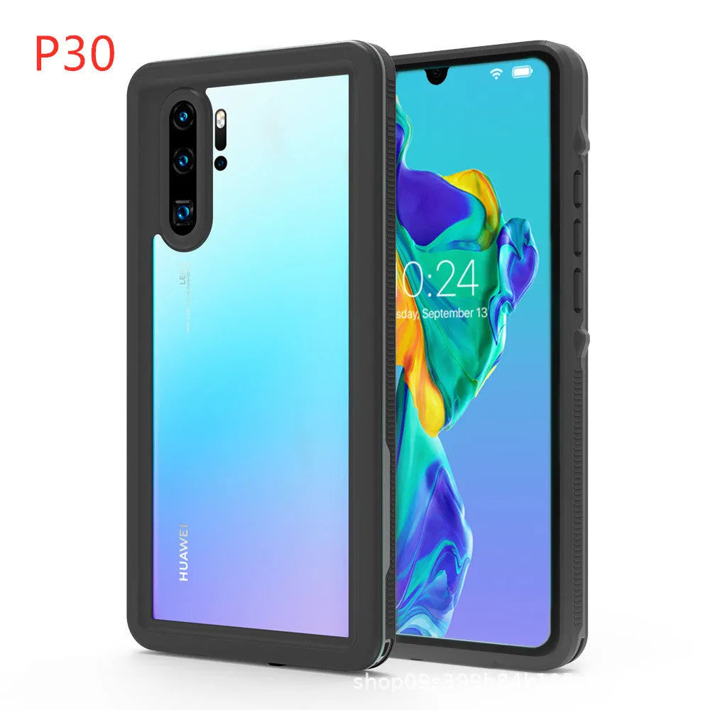 Huawei P30 Pro anti-drop phone case in black colour with wave point pattern design