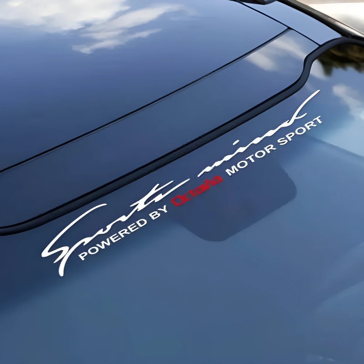 White PVC car windshield decorative sticker 90cm by 12cm with English word pattern