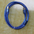 Black USB OTG cable with Mini USB and TYPE-C connectors on white background