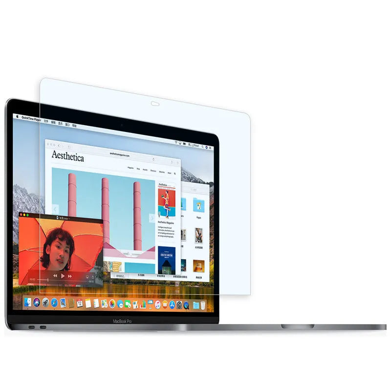 Lansheng matte anti-scratch screen protector for 13-inch MacBook Pro on a laptop.