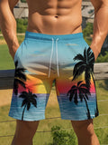 Men's micro-elastic quick-dry swimming trunks in polyester fabric showing colour options