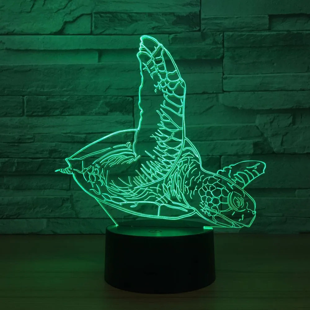 LED colourful touch and remote control desk lamp with 3D animal night light, ABS base, and USB cable