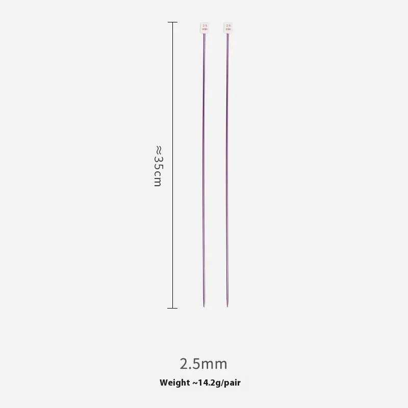 Aluminium lengthened crochet hook set showing multiple sizes with protective caps for knitting crafts