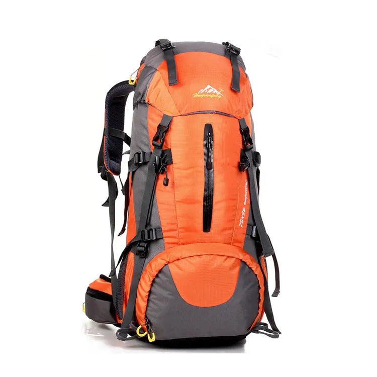 Nylon mountaineering backpack with letter pattern, medium-to-soft build, for hiking camping cycling, in six colours
