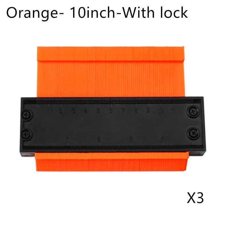 Orange 5 and 10 inch ABS contour gauge duplicator with aluminium alloy frame for measuring irregular shapes