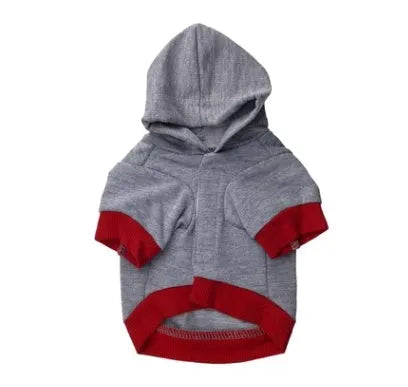 Cotton printed Hug The Dog t-shirt for dogs with hat design in hemp gray black side