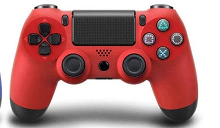 Wireless PlayStation 4 Controller in various color options, including purple, transparent red, grey camouflage, camo blue, and more.