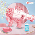 32 holes bazooka bubble machine electric children's toy bubble gun in cherry pink or sky blue