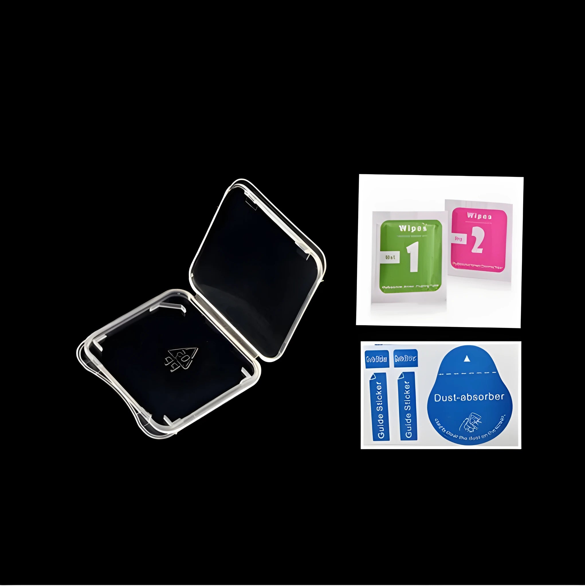 iPhone camera lens protector film made from clear glass fibre on a white background