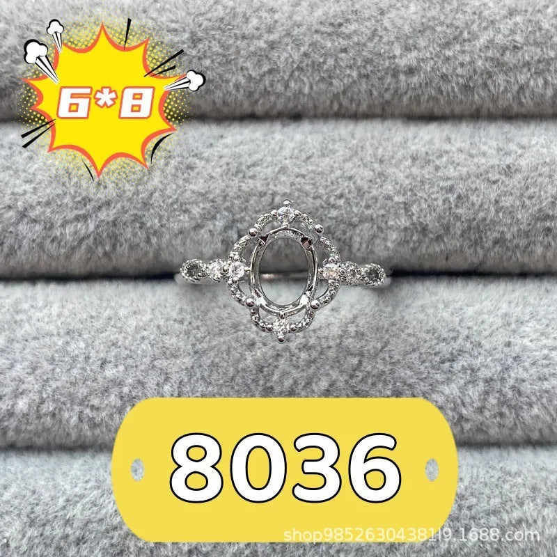 Korean style oval ring with open mouth design showing 6x8mm five-pointed star electroplated ornament