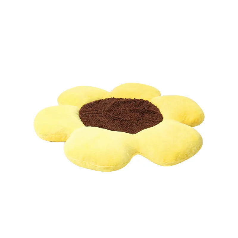 85cm round flower-shaped blue pet nest cat bed with plush material